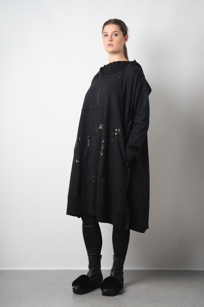 Robe RUNDHOLZ BLACK LABEL - Coupe Ballon, Imprimé Nuage, Taille S - Anthracite - Neuve Avec étiquette