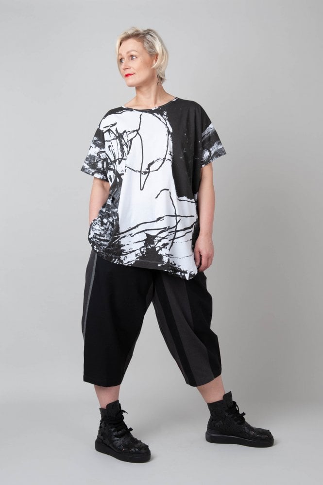 Robe Ballon Moyuru Japon Imprimé Bleu Sur Noir Taille S - Neuf Sans étiquette, 100% Coton