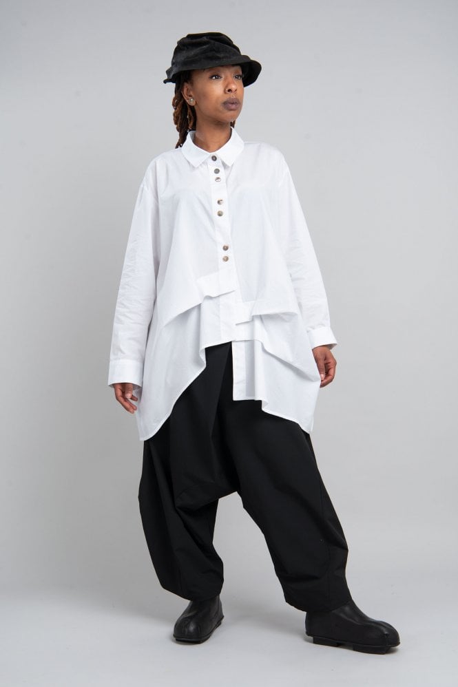 Tunique Ample Destructurée Moyuru Japon Blanc/noir Taille M - Neuf Avec étiquettes
