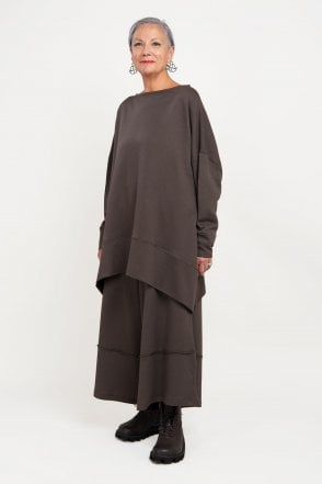 Moro Brown Oversized Jersey Top 