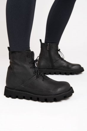Black Leather Ankle Boots