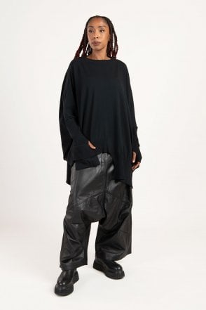 Black Asymmetric Pullover