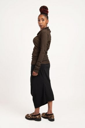 Black Stretch-Fit Skirt