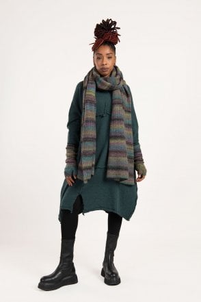 Forest Boiled Wool Knitted Dress 