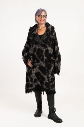 Leo Jacquard Knitted Alpaca Coat 