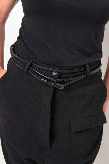 Black Triple Leather Belt