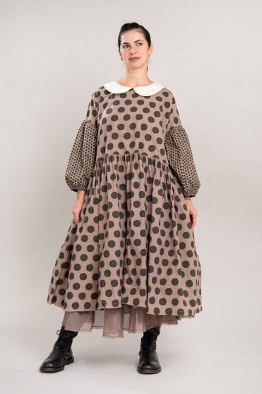 Edina Walnut Big Dot Dress