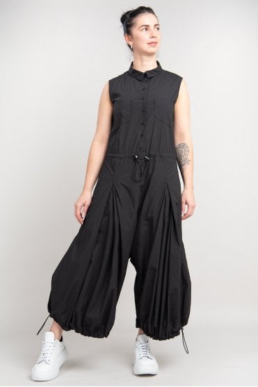 Black Cotton Overalls