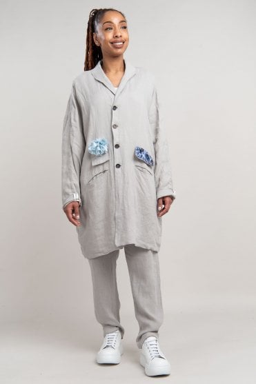 Grey Linen Coat