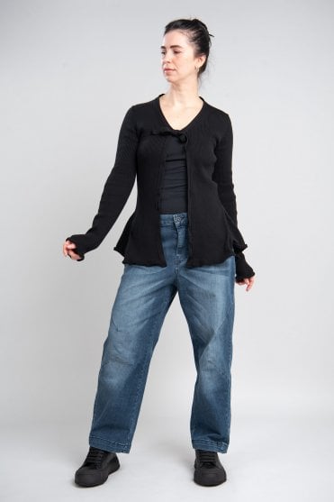 Black Cotton Cardigan