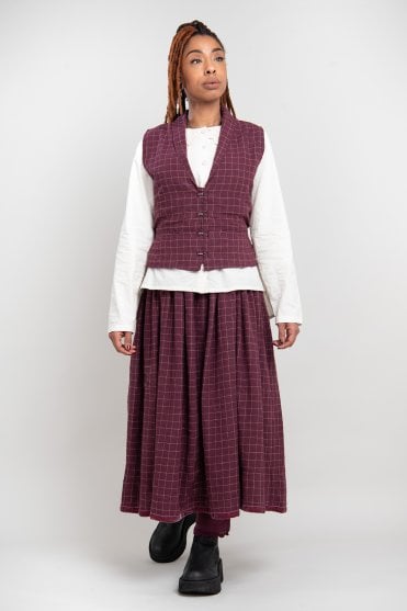 Plum Check Rigmor Vest 