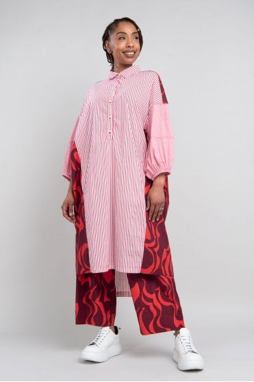 Red Mix Print Dress 