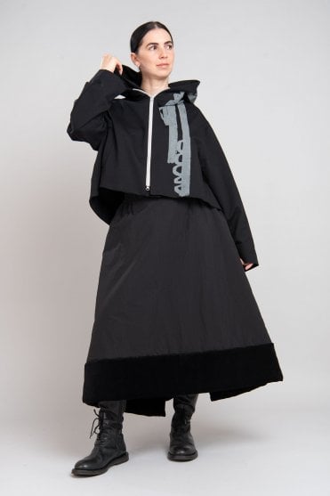 Black Print Hoodie