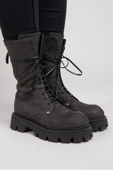 Smoke Grey Dente Biker Boots 