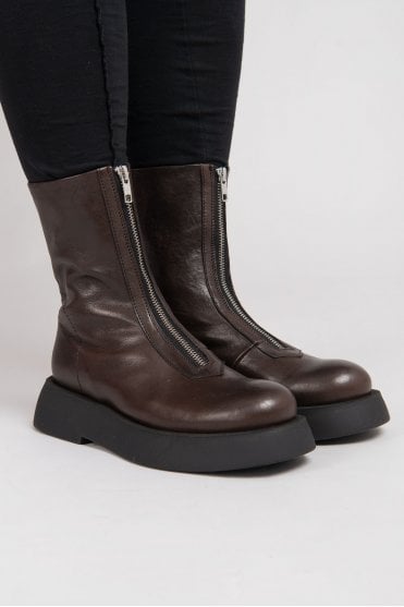 Dark Brown Leather Boots 