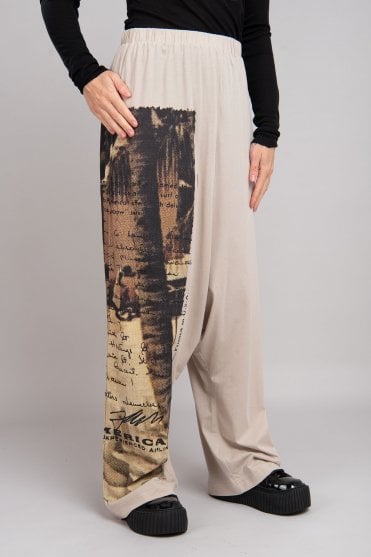 Sand Waikiki Print Trouser
