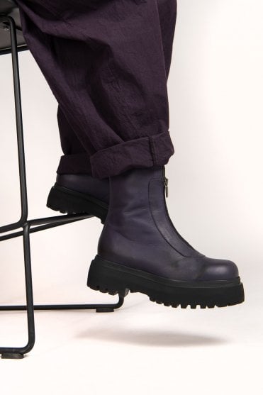 Purple Leather Boots