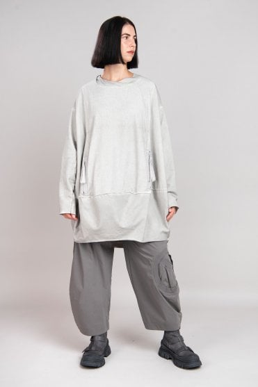 Light Grey Cotton Jersey Top