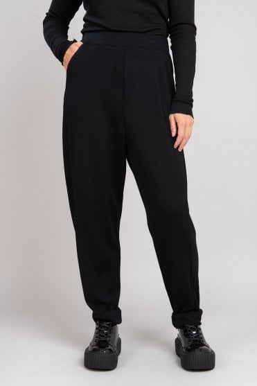Black Merino Wool Trouser