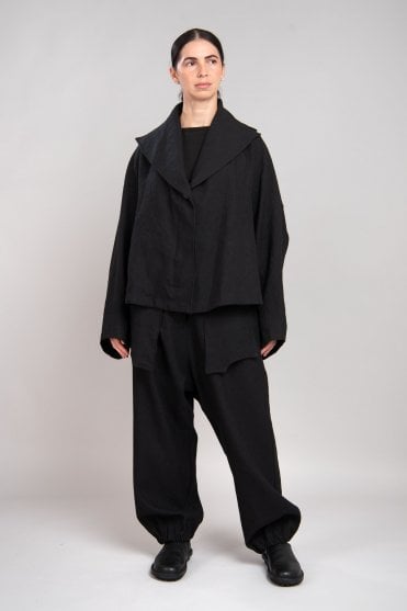 Black Linen-Wool Jacket