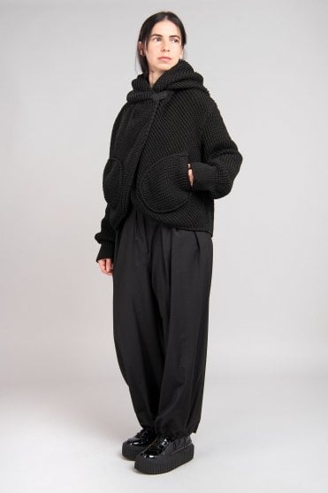 Mago Black Knitted Cardigan