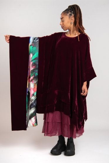 Burgundy Velvet Double-Face Scarf