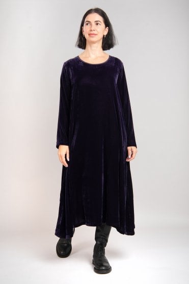 Violet Velvet Fit And Flare Dress