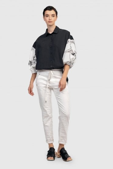 White Iconic Stretch Trousers 