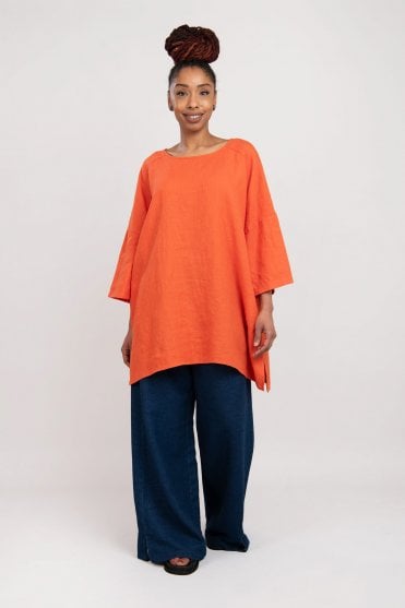 Seren Orange Linen Top 