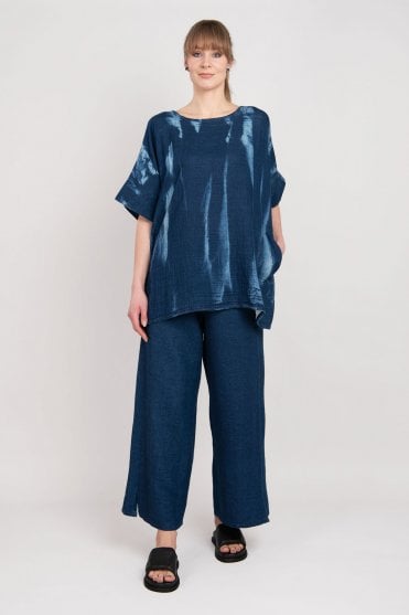Navy Wide Leg Trouser 
