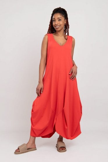 Calista Red Balloon Dress