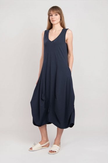 Calista Navy Balloon Dress