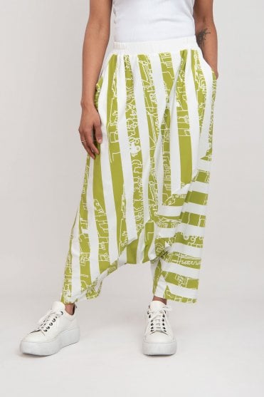 Thessaly Lime Print Trouser