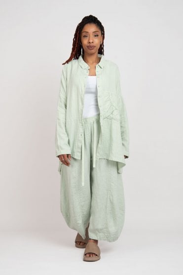 Lime Linen Oversized Blouse 