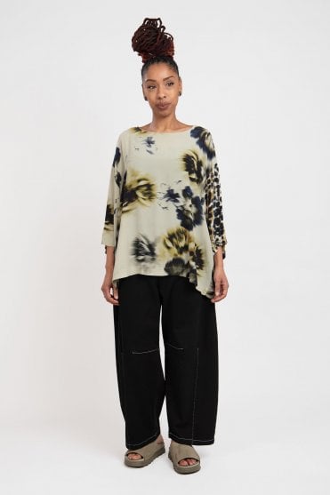 Olive Mix Print Blouse 