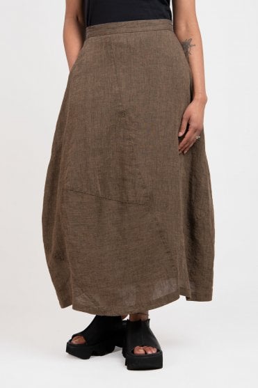Brown Linen Skirt 