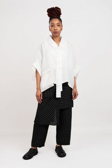 White Linen Oversized Jacket 