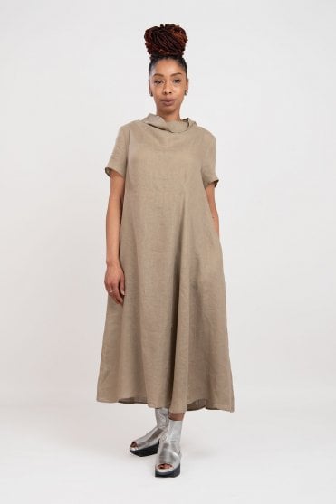 Beige Linen Dress