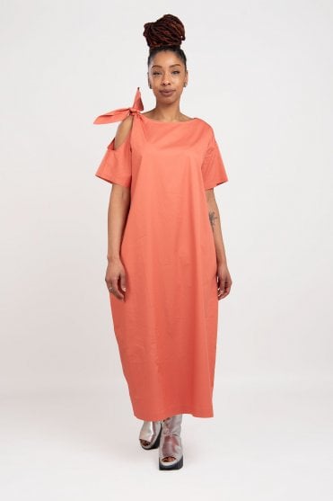 Coral Cold Shoulder Dress