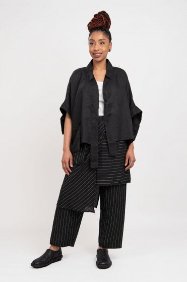 Black Linen Oversized Jacket 