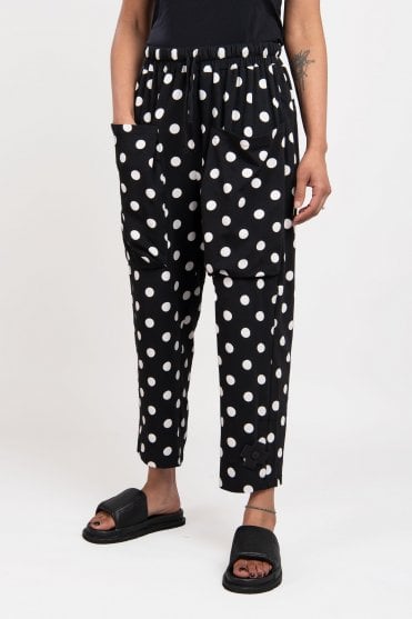 Black & White Dot Relax Pant