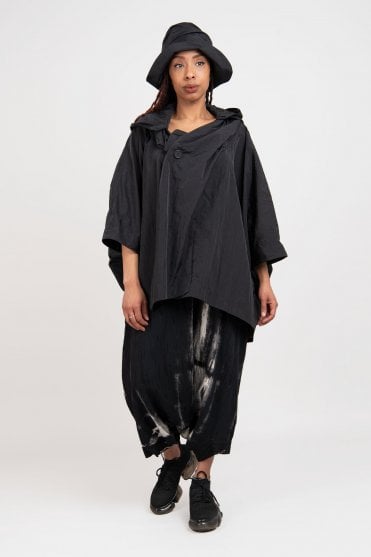 Black Oversized Showerproof Jacket 