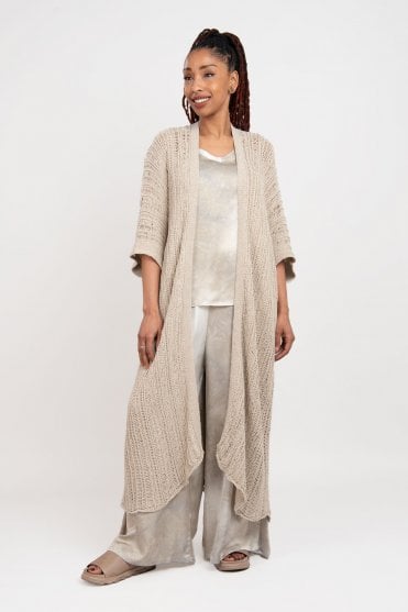 Sand Shell Long Cardigan