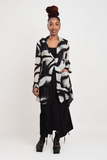 Black Print Voile Jacket