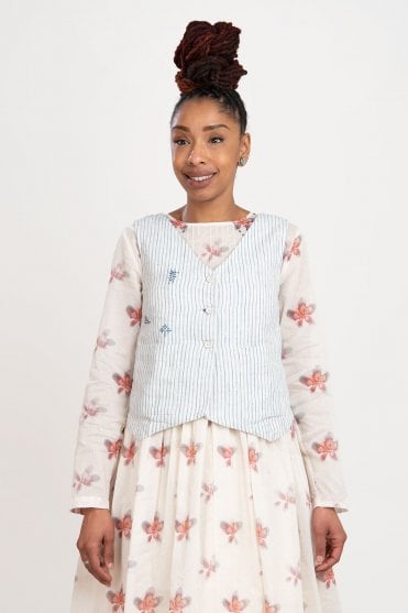 Striped Linen Pomona Vest