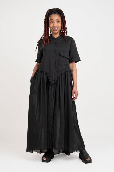 Mussola Black Shirt-Dress