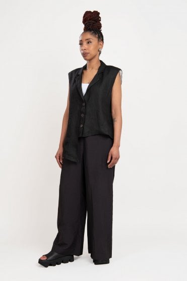 Black Asymmetric Vest