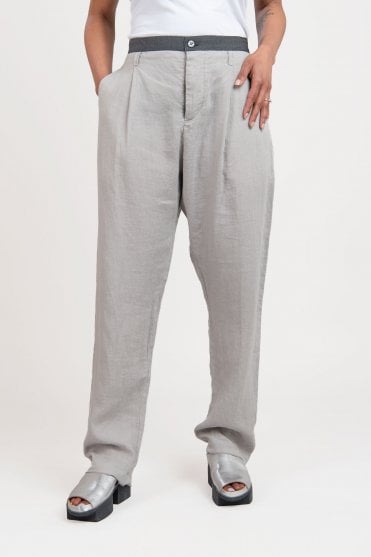Grey Linen Trouser