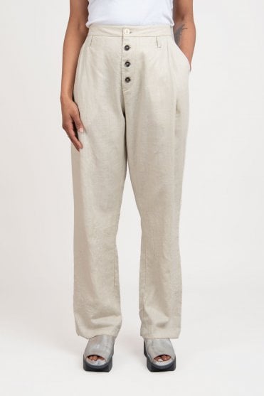 Linen Embroidered Trouser