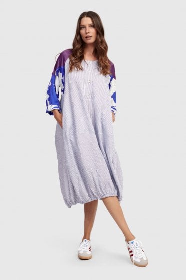 Mixed Print Oversized Dress